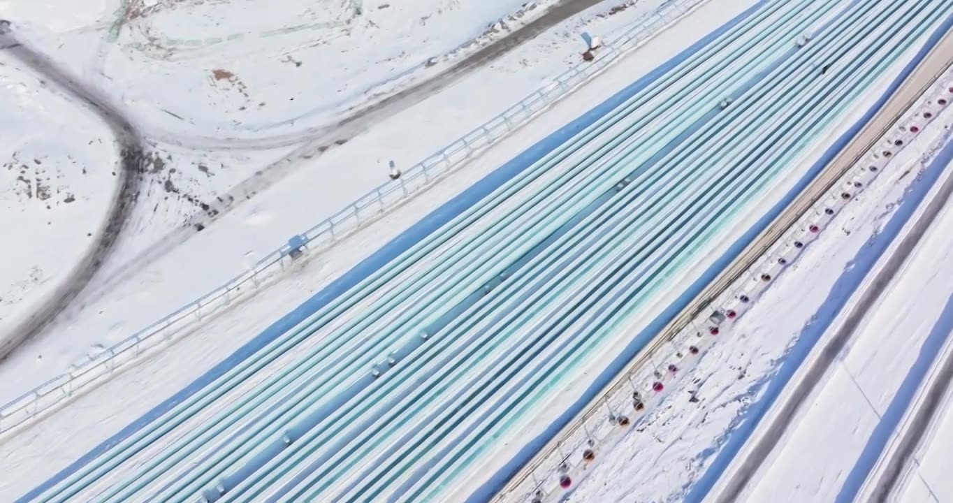 哈尔滨冰雪大世界航拍视频素材