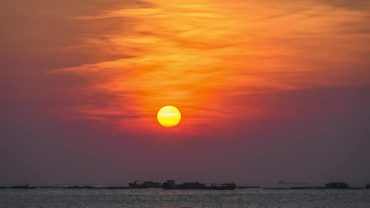 中国海南三亚西岛傍晚日落夕阳延时视频素材