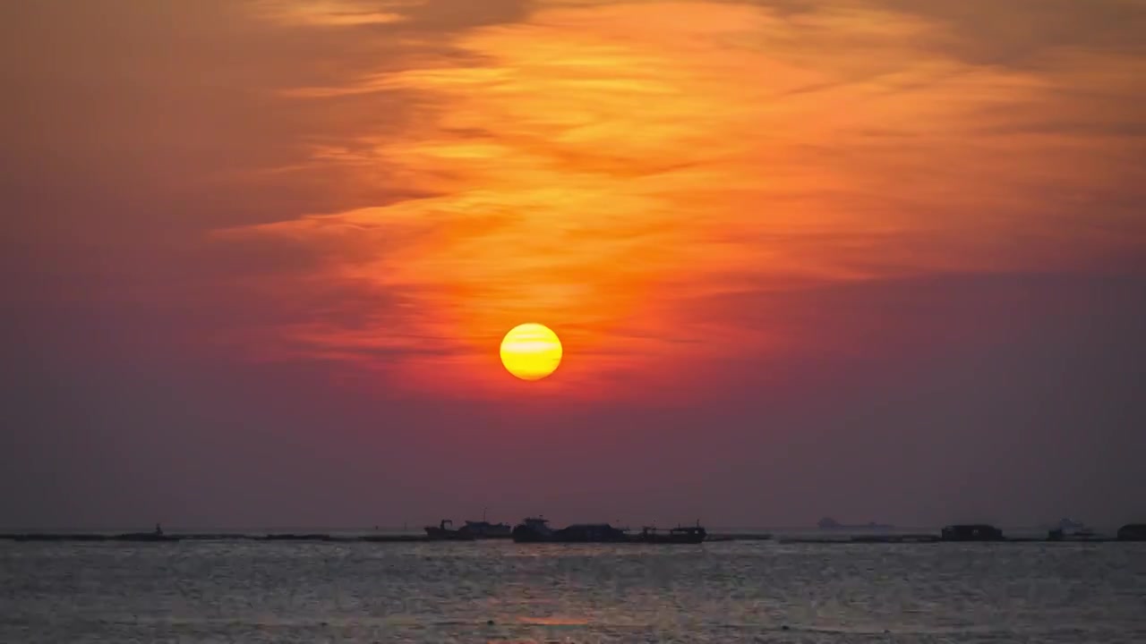 中国海南三亚西岛傍晚日落夕阳延时视频素材