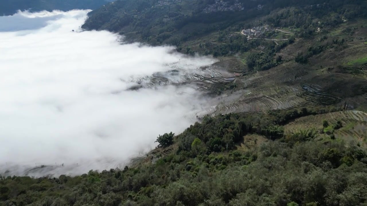 航拍撤玛坝梯田视频素材