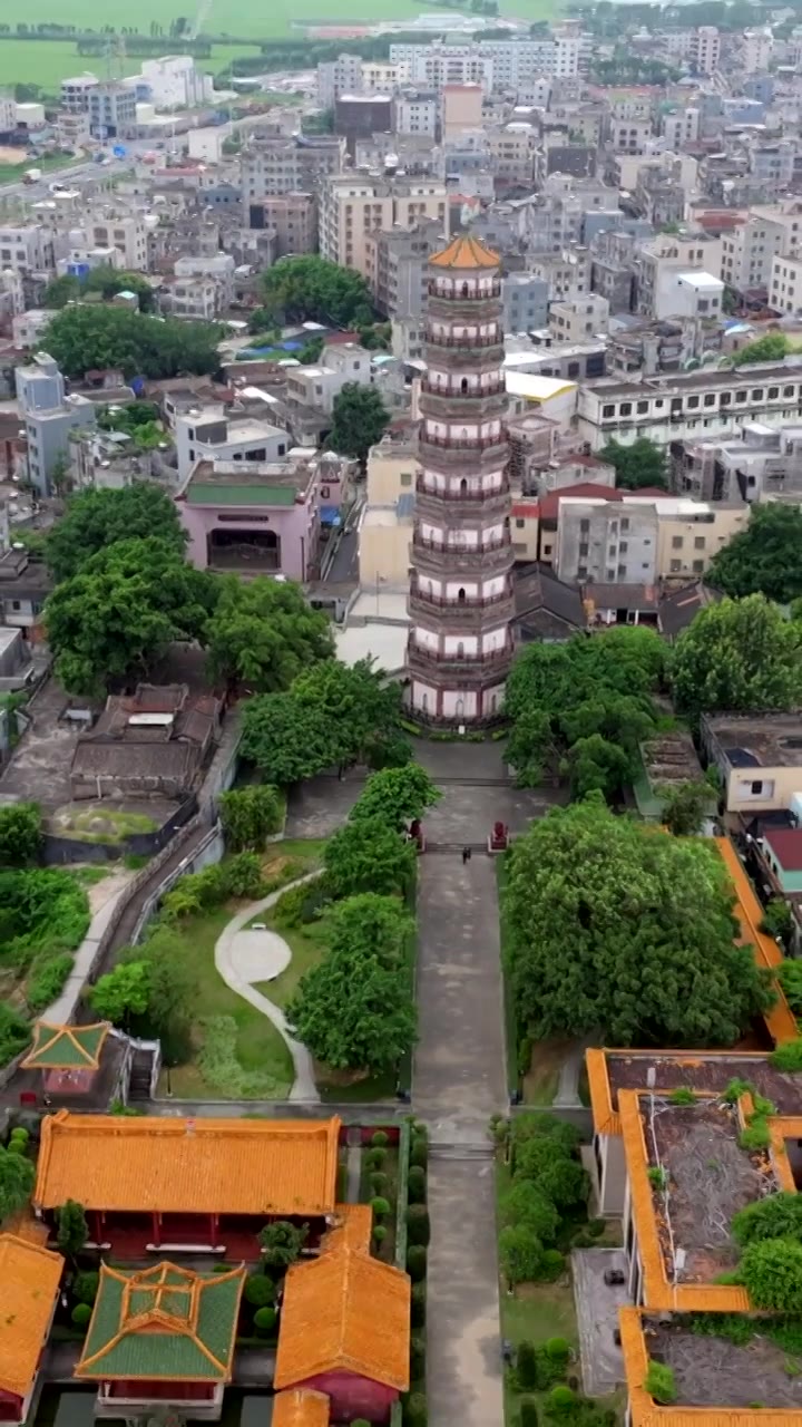 湛江市雷州市三元塔航拍视频素材