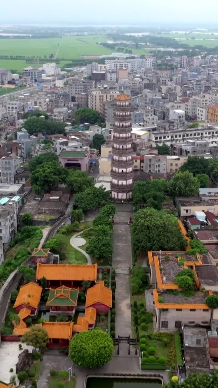 湛江市雷州市三元塔航拍视频素材