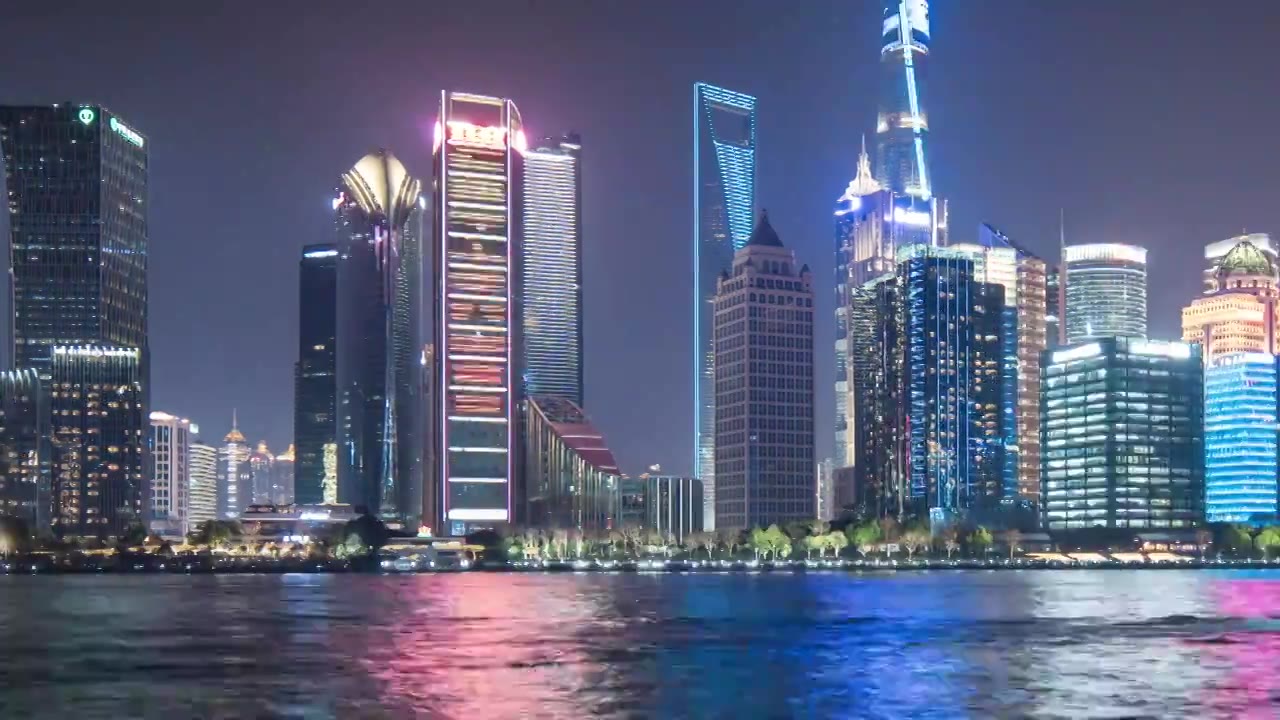 上海浦东城市夜景视频素材