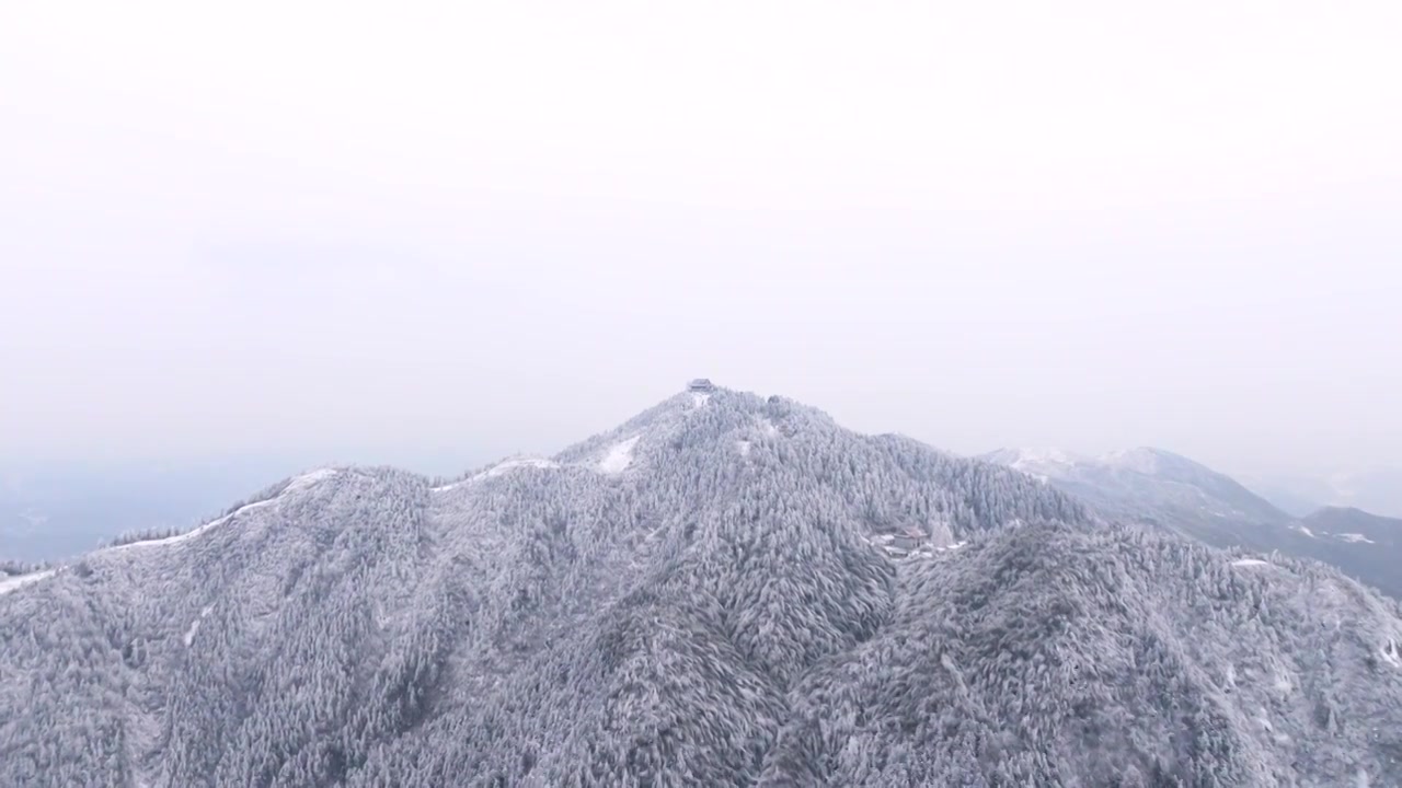 湖南岳阳大云山森林公园雪景视频素材