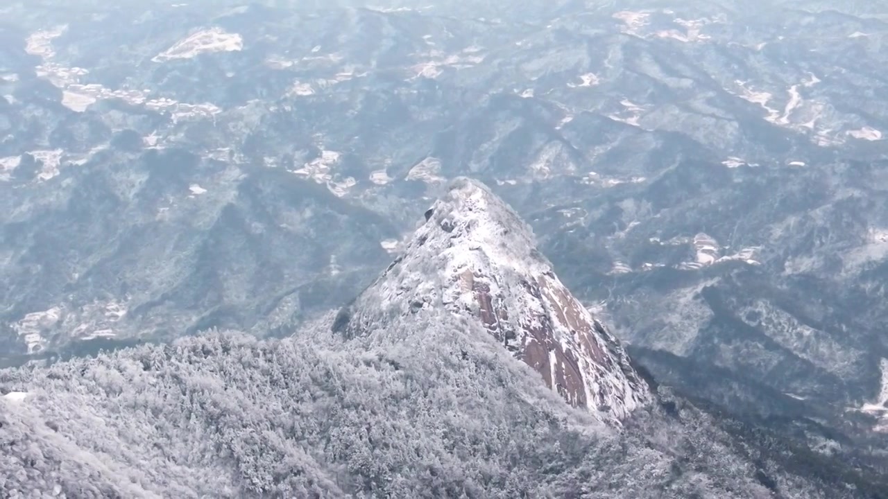 湖南岳阳大云山森林公园雪景视频素材