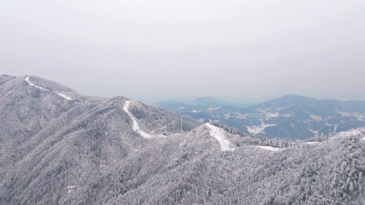 湖南岳阳大云山森林公园雪景视频素材