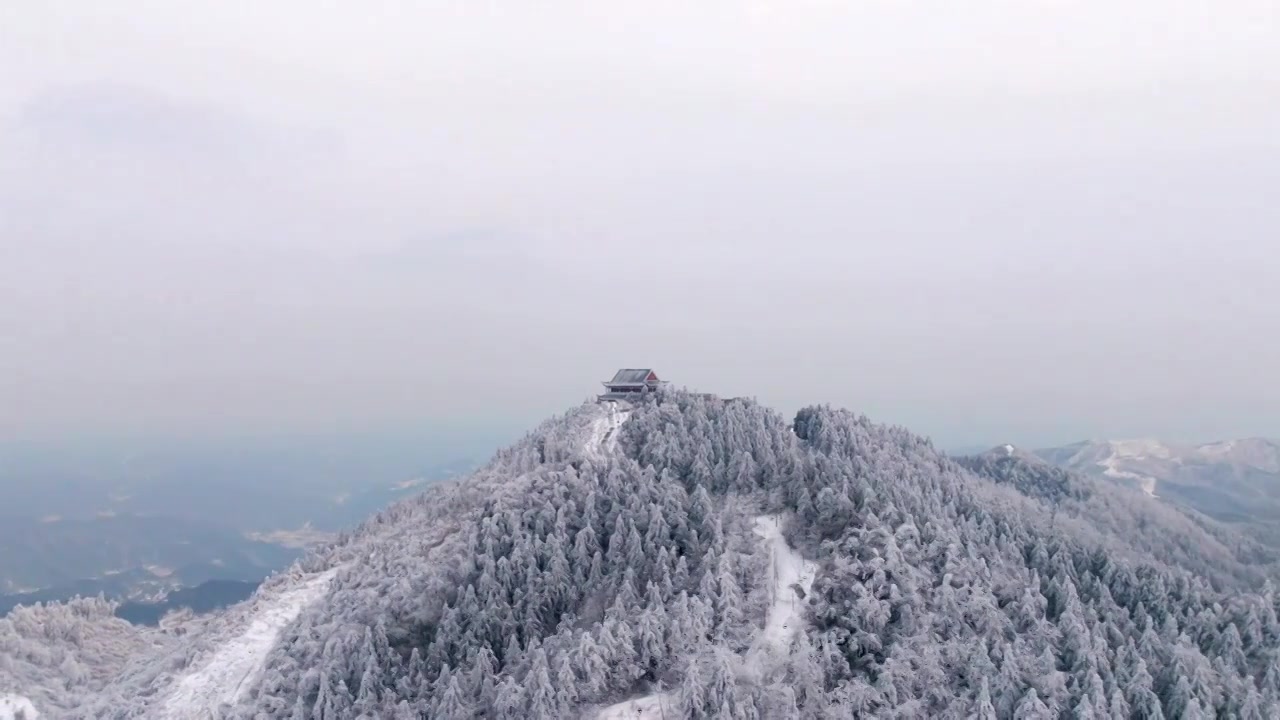 湖南岳阳大云山森林公园雪景视频素材