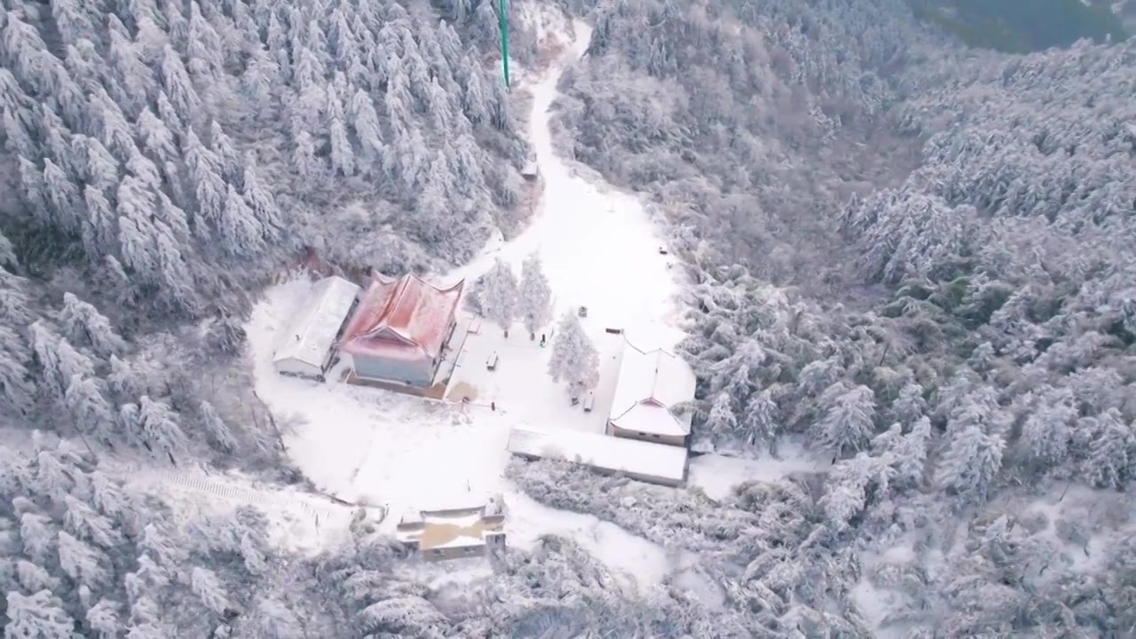 湖南岳阳大云山森林公园雪景视频素材