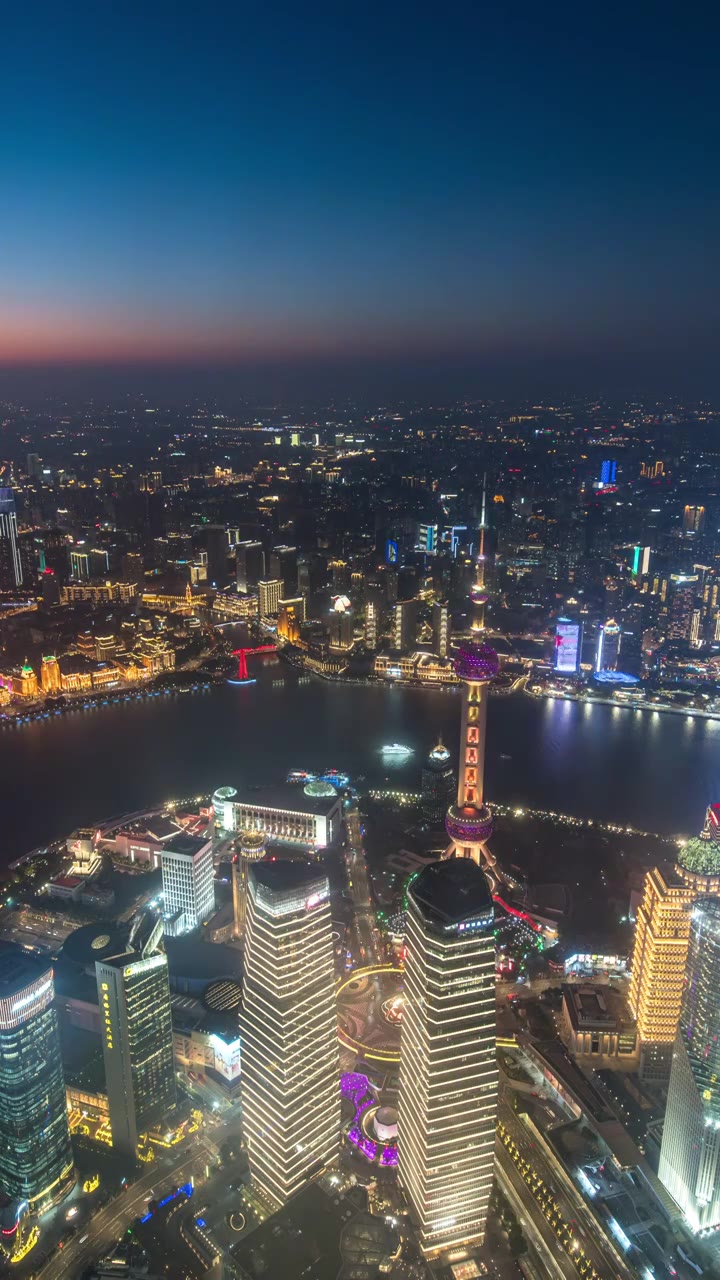 上海城市天际线夜景视频素材