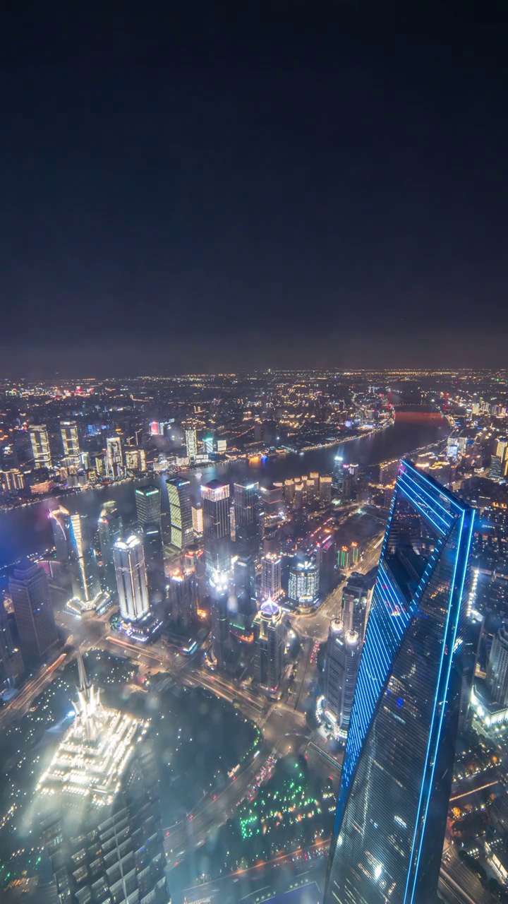 上海城市天际线夜景视频素材