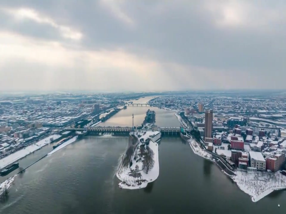 沈丘沙颍河雪景延时视频素材