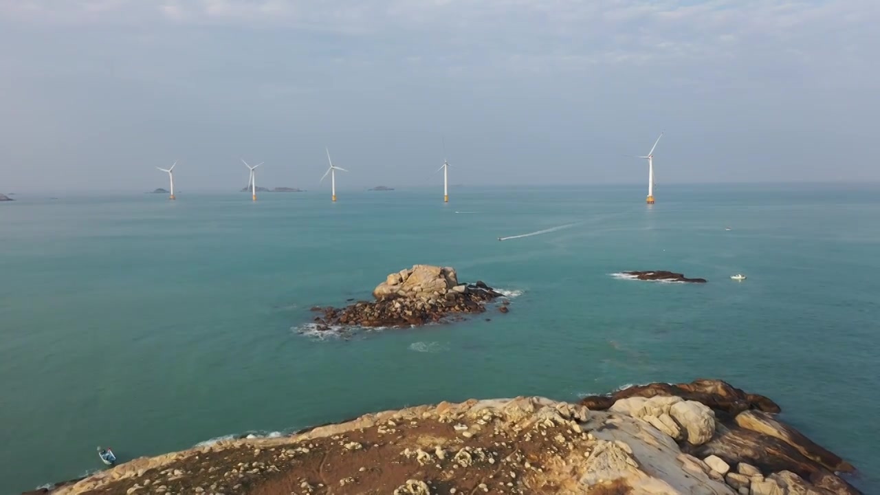 航拍福建平潭岛海岛风光视频素材