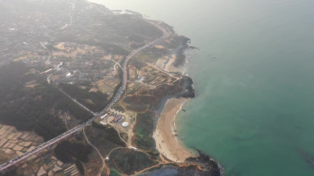 航拍福建平潭岛海岛风光视频素材