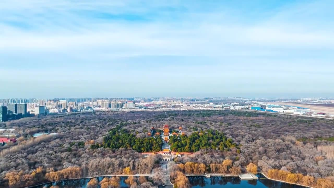 【延时】航拍沈阳北陵视频素材