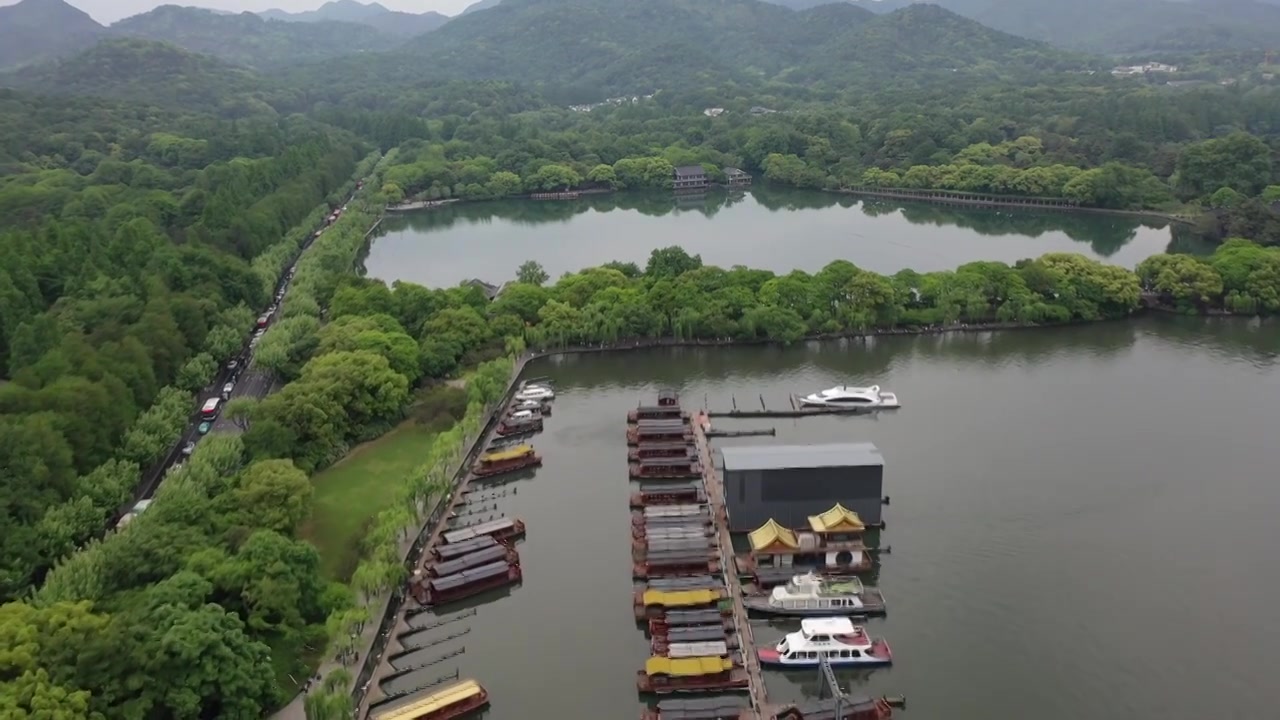 航拍杭州雷峰塔视频素材