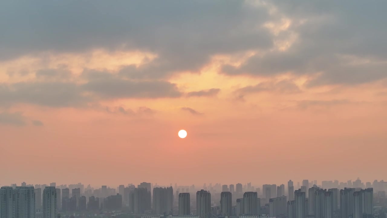 周口城市天际线日落场景视频素材