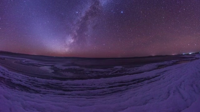 青海湖冰冻星空银河视频素材