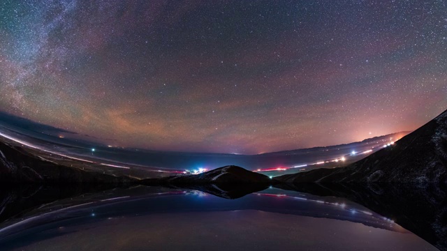 青海湖沙岛冬季星空银河视频素材