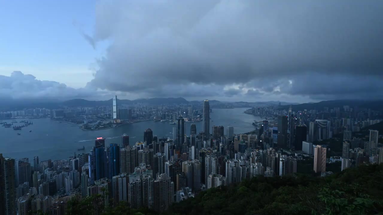 香港全景日落夜景视频素材