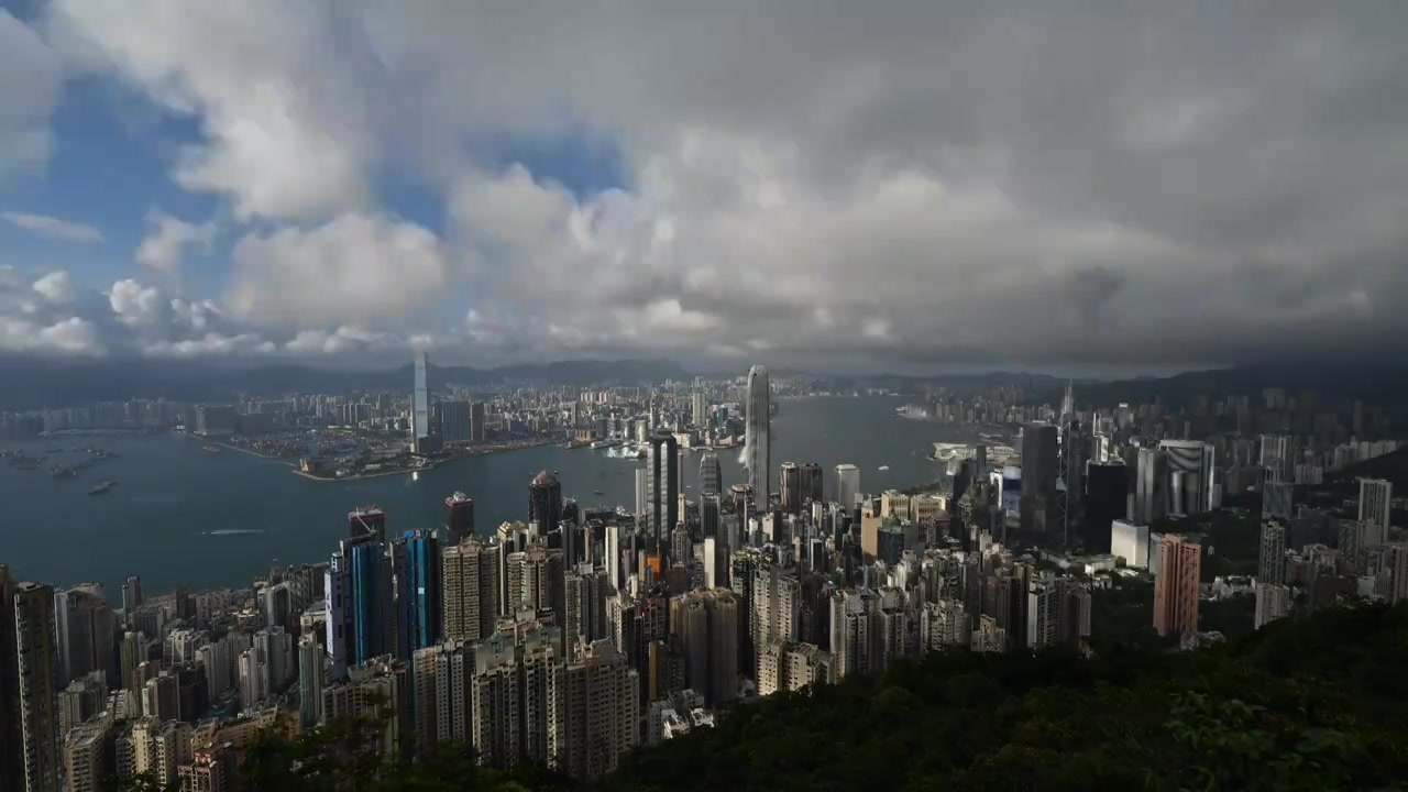 香港全景日落夜景视频下载