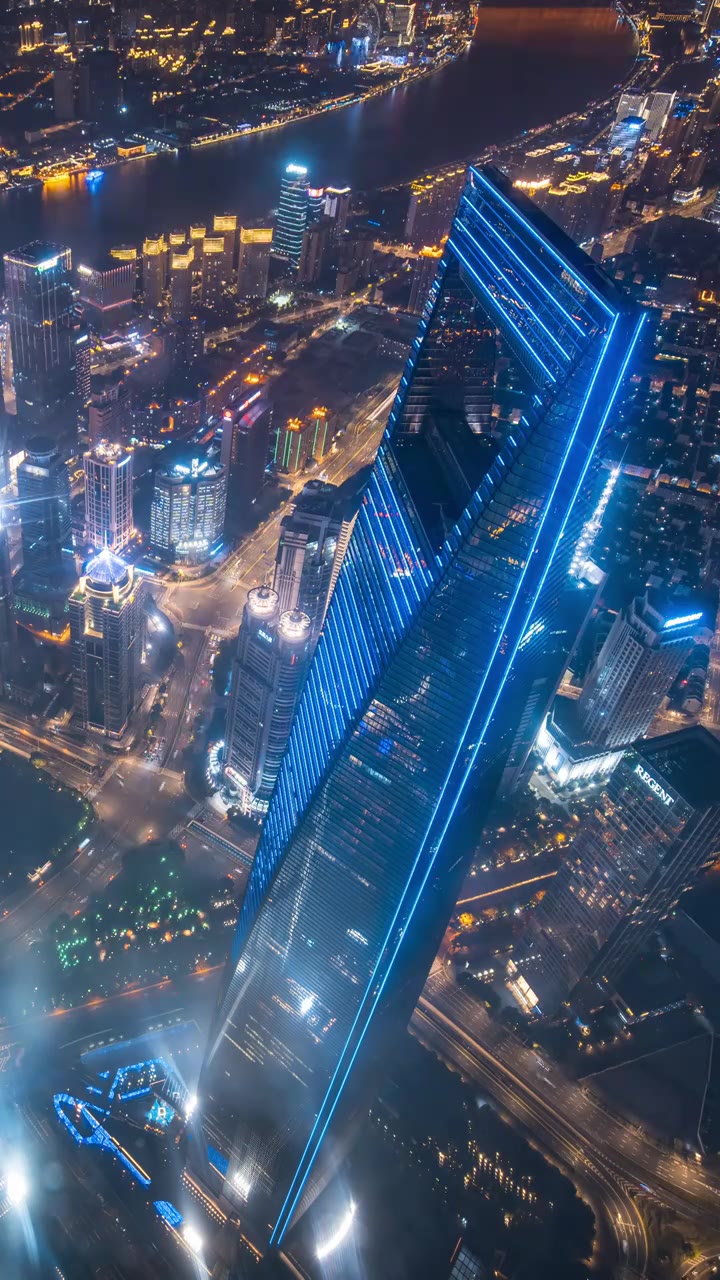 上海城市天际线夜景视频素材