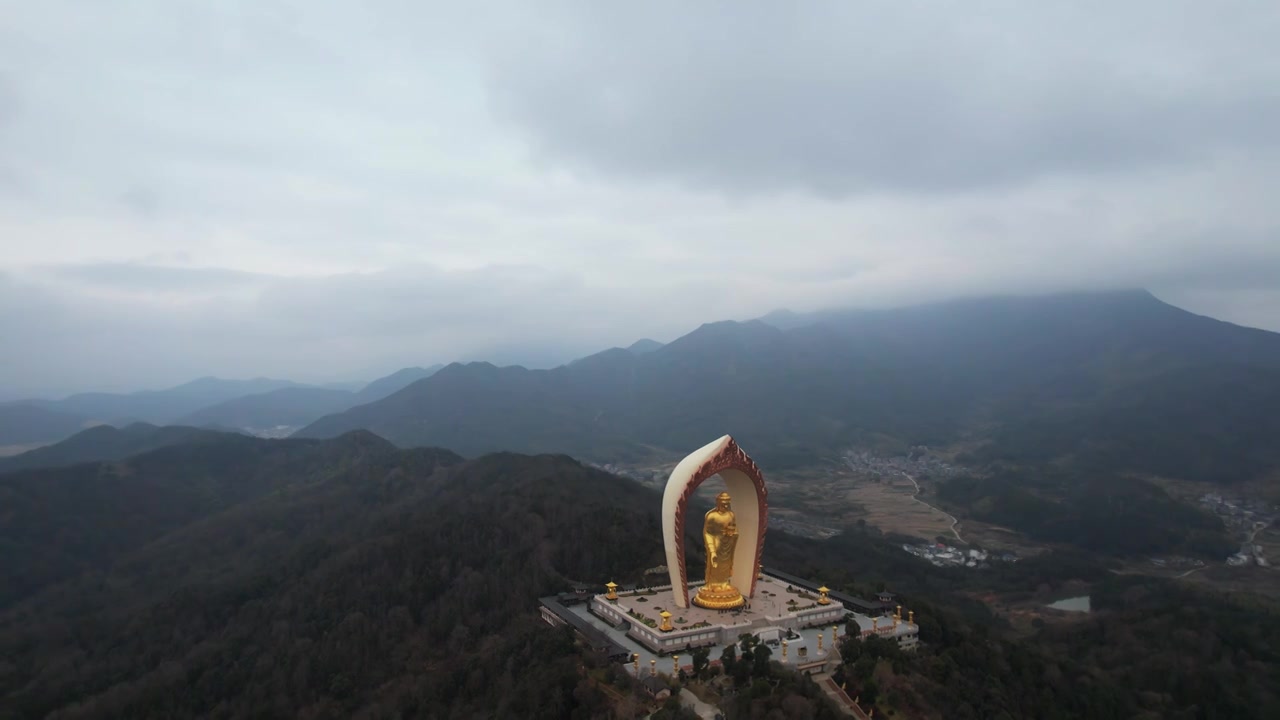 航拍江西九江旅游庐山东林寺东林大佛视频素材