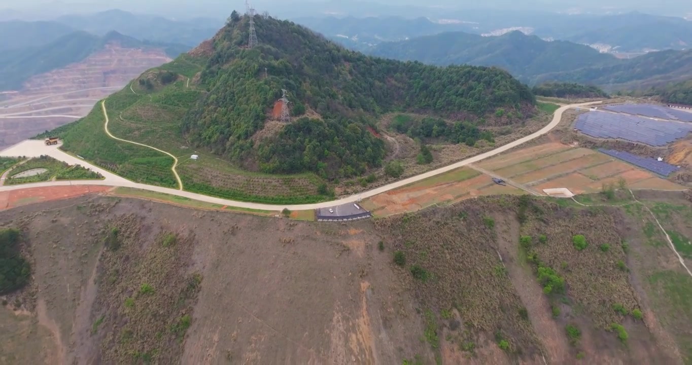 江西德兴铜矿高山水库航拍视频素材