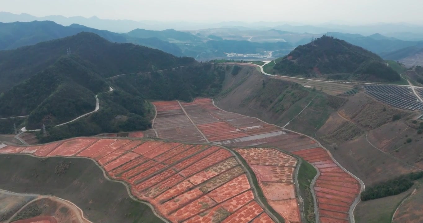 江西德兴铜矿高山水库航拍视频素材