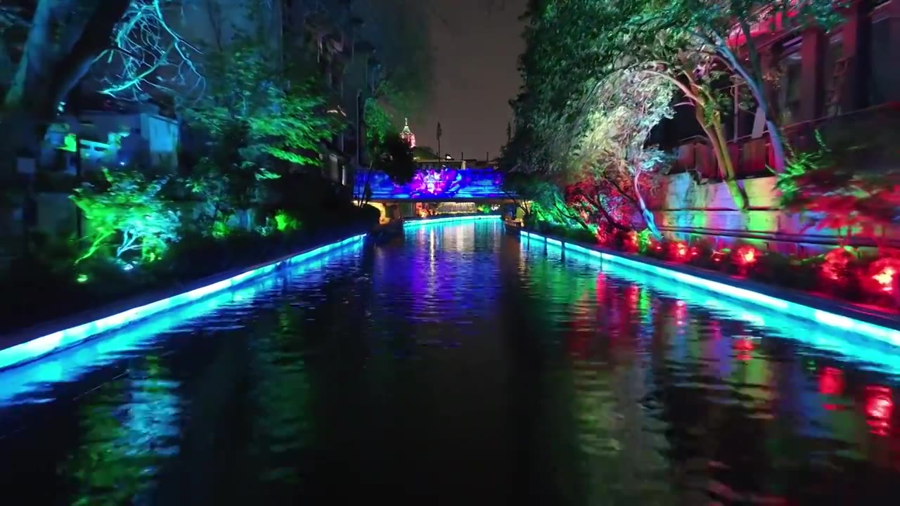 南京夫子庙秦淮河航拍夜景视频素材