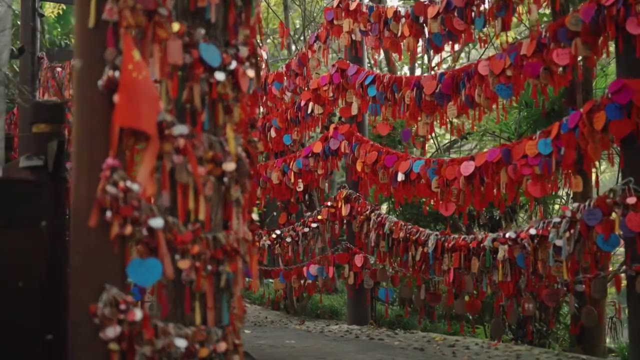 古镇同心锁香囊旅游景点视频下载