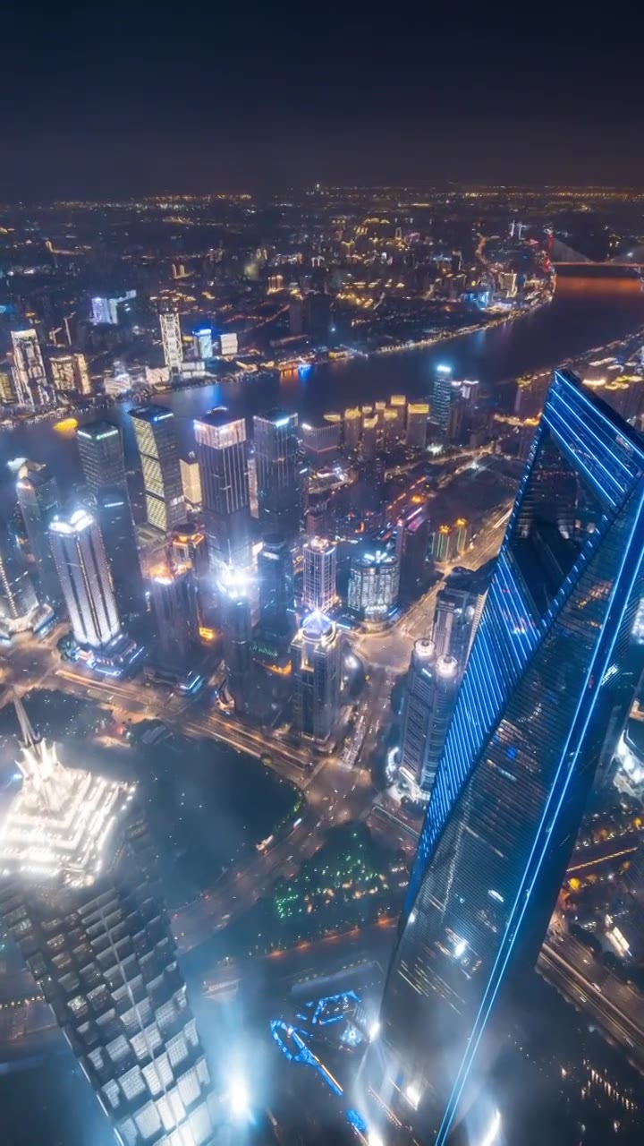 上海城市天际线夜景视频素材