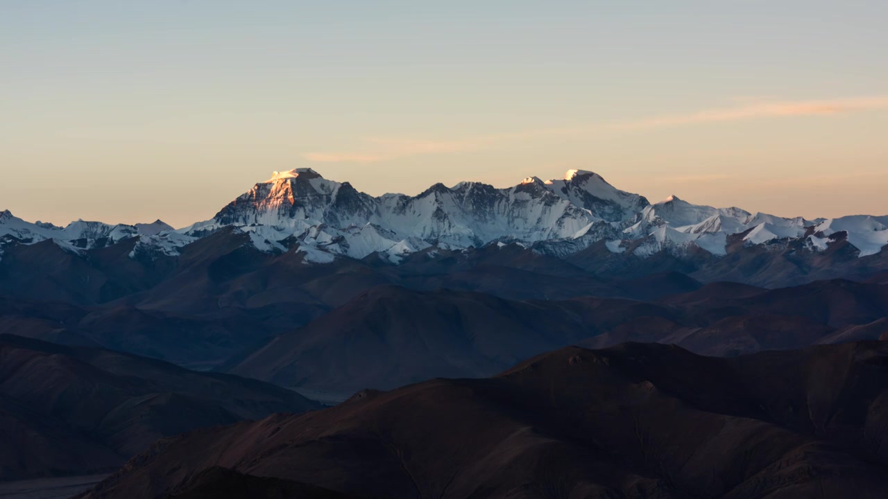 西藏宣传片日喀则加乌拉山口希夏邦马峰日出日照金山延时摄影视频下载