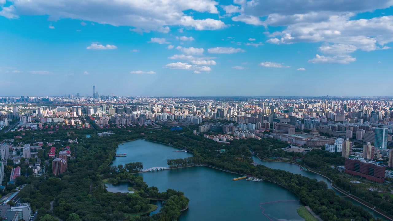 遥望北京城市中国尊冬季夏季视频素材