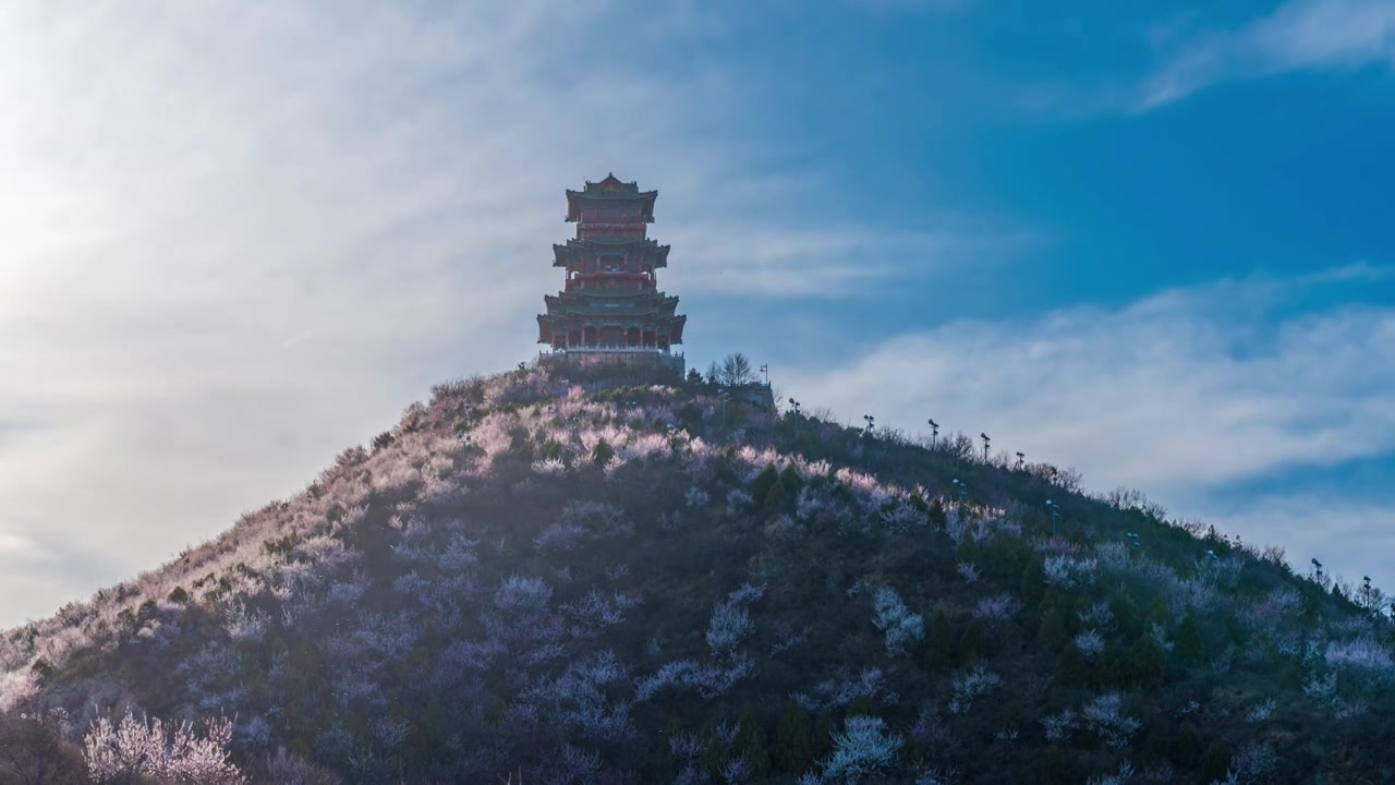 北京定都阁花海山谷视频素材