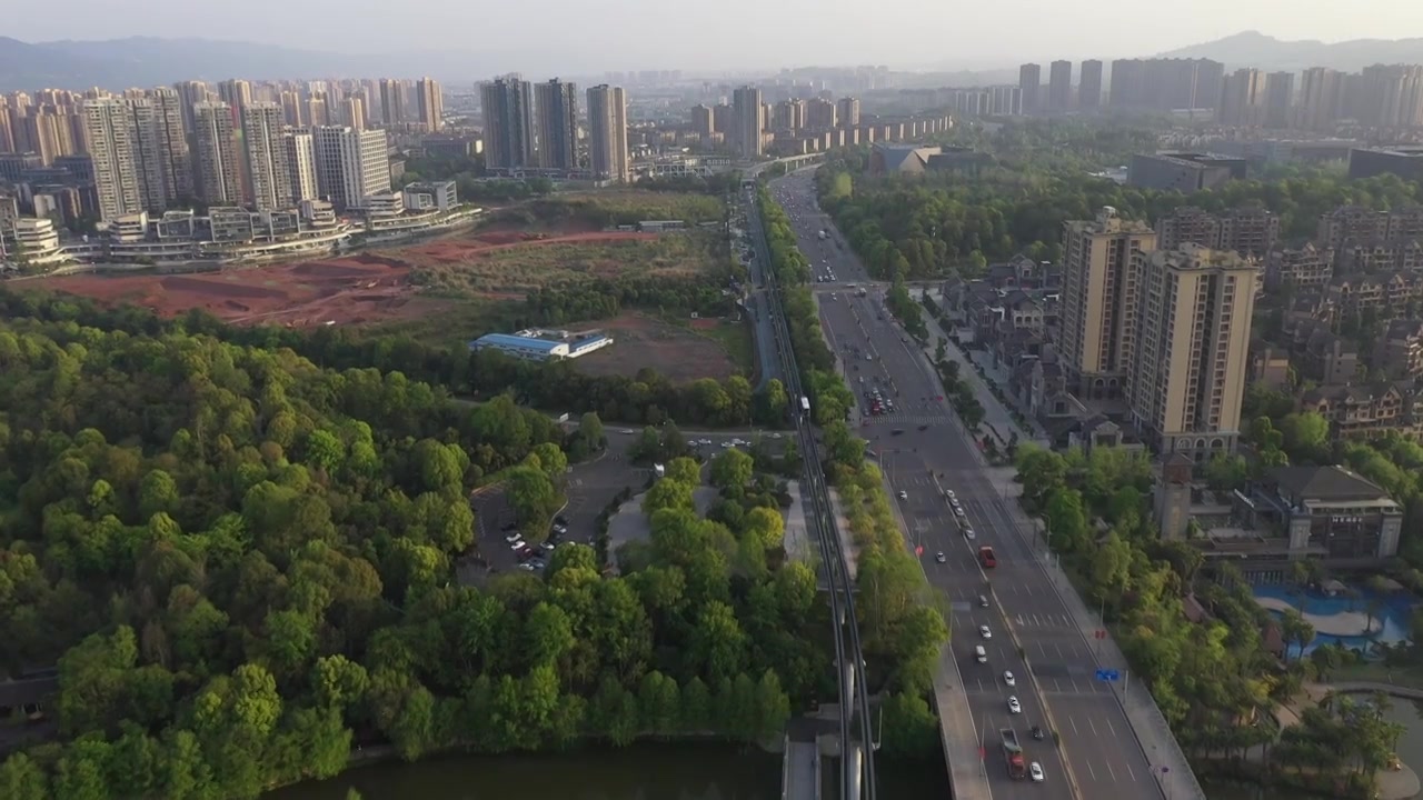 璧山区城市风光航拍图视频下载