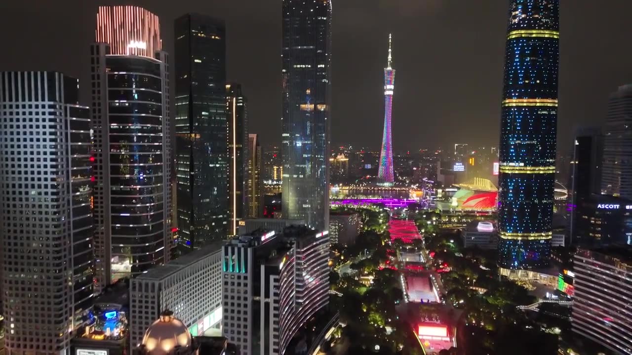 珠江新城夜景视频下载