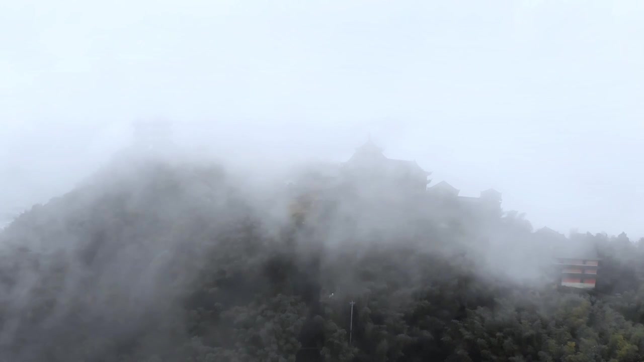 四川宜宾蜀南竹海龙吟寺云海视频素材