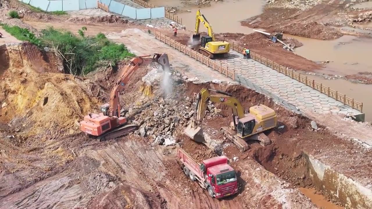 平陆运河 青年水闸今天拆除视频素材