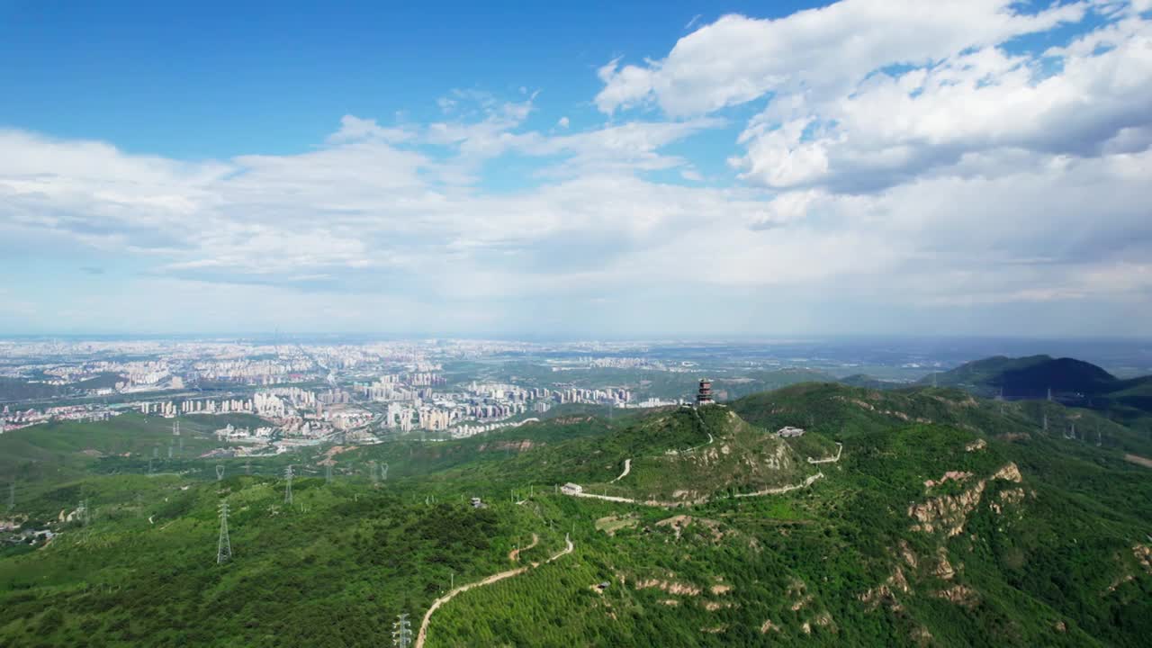 西山航拍北京城市风光视频素材