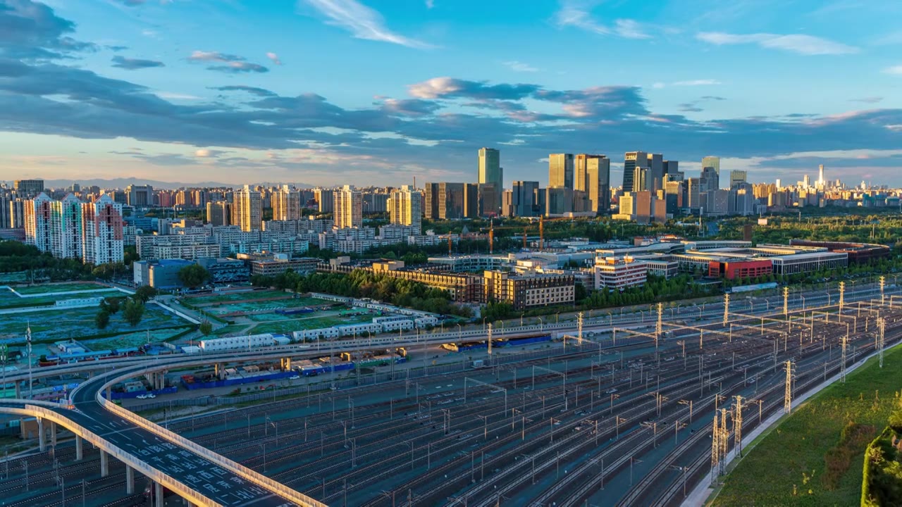 北京丽泽金融商务区远景视频素材