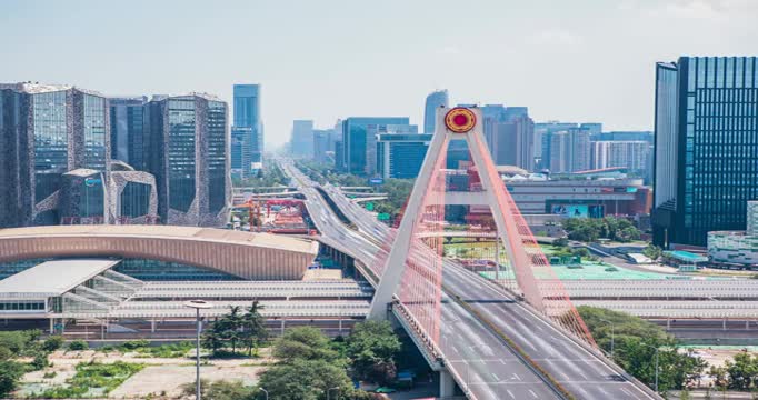 天府大桥车流延时视频素材