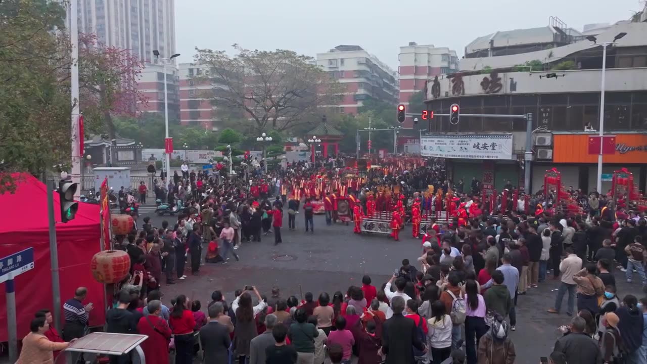 广东省汕头市朝阳区双忠文化节 潮阳博物馆非物质文化遗产英歌舞新年春节舞狮视频素材