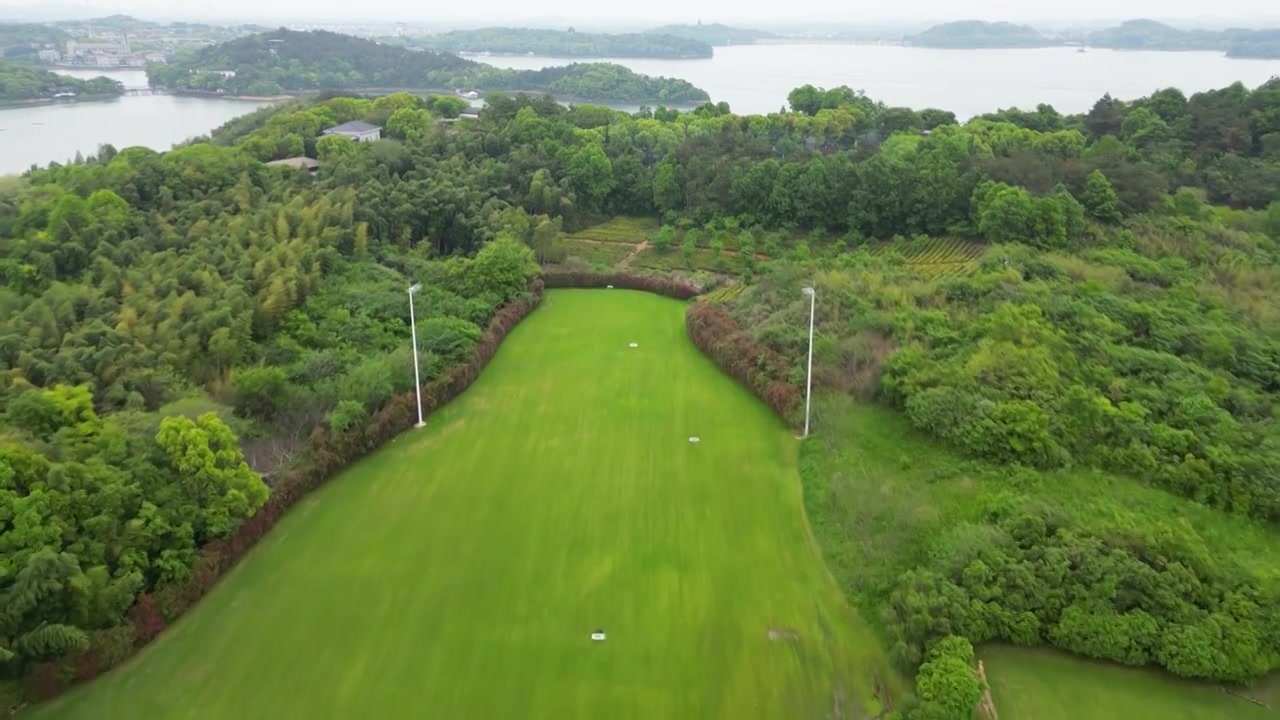 航拍中国江苏省常州市溧阳市天目湖生态旅游度假区涵田半岛风光视频素材