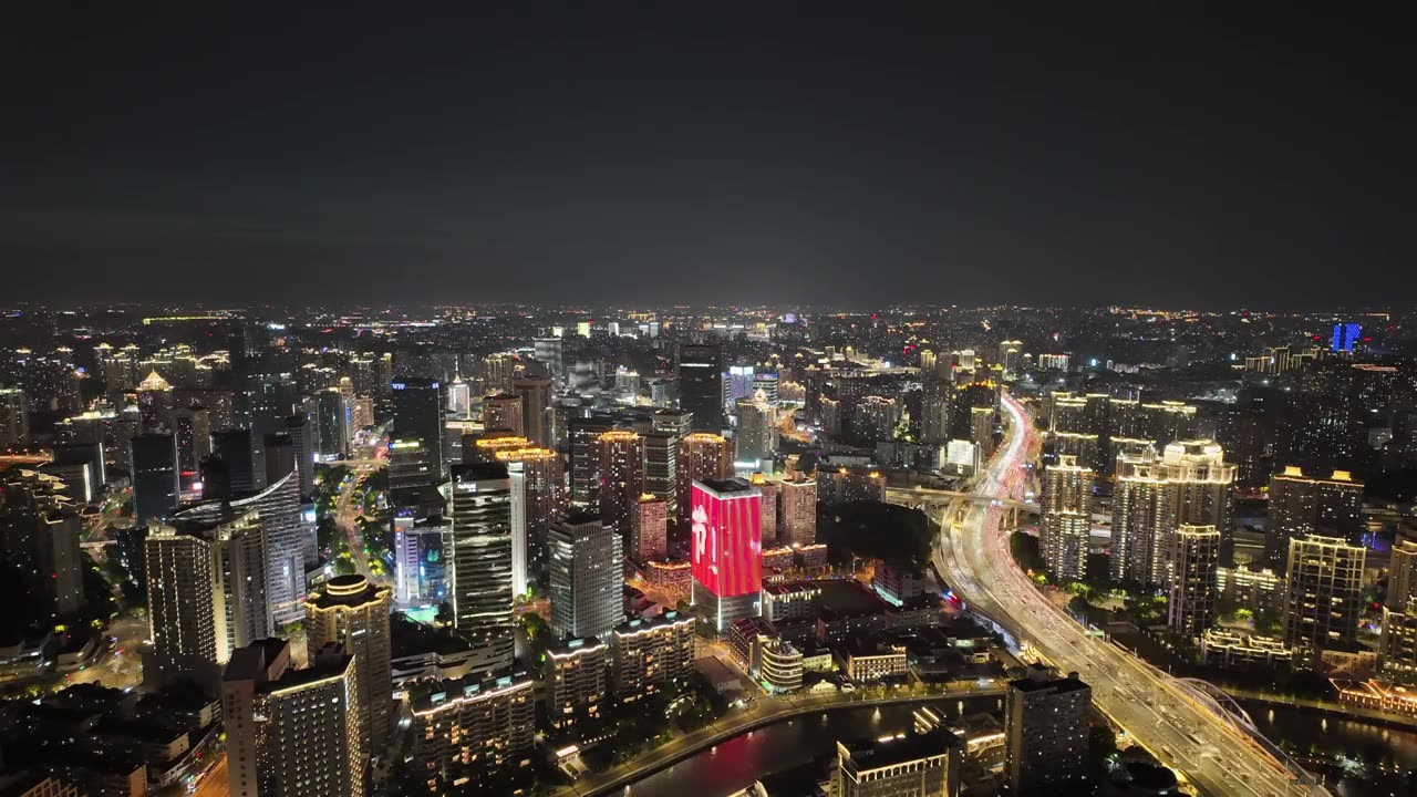 上海城市车流夜景视频素材