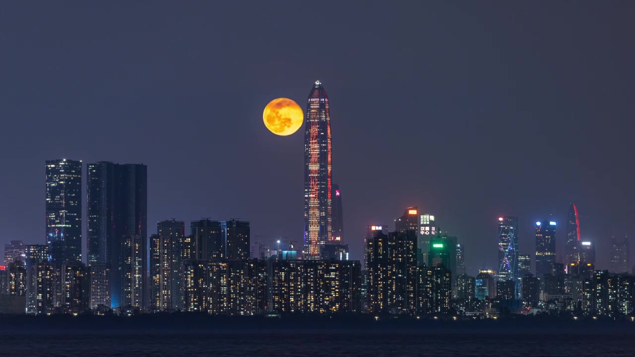 深圳月亮视频素材