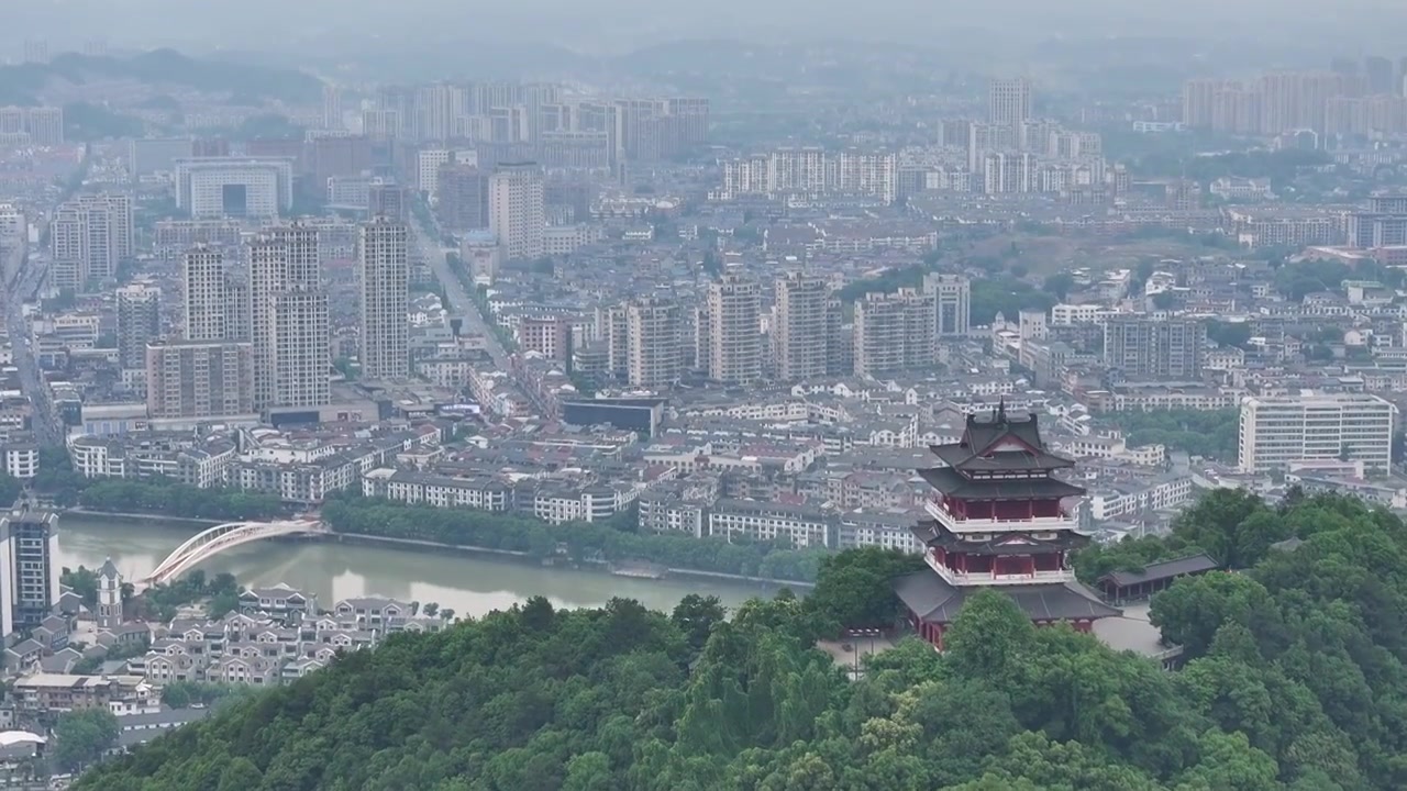 航拍江西省上饶市玉山县视频下载