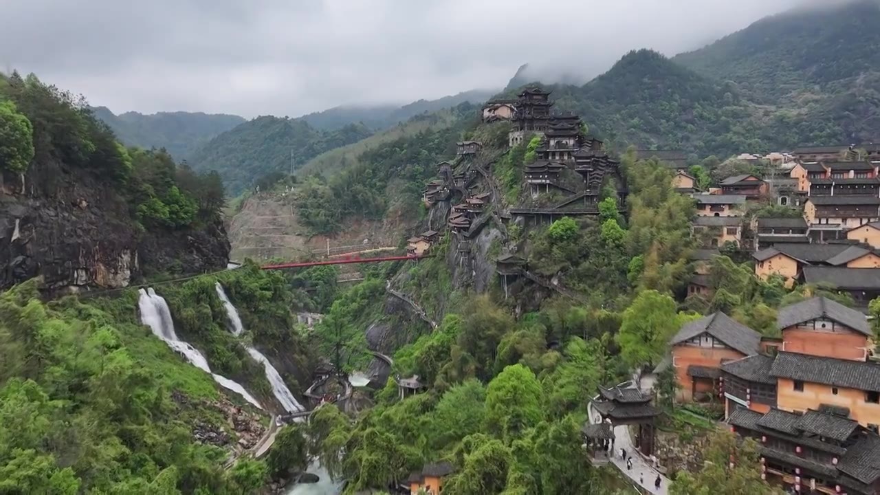 江西上饶望仙谷航拍风光视频素材