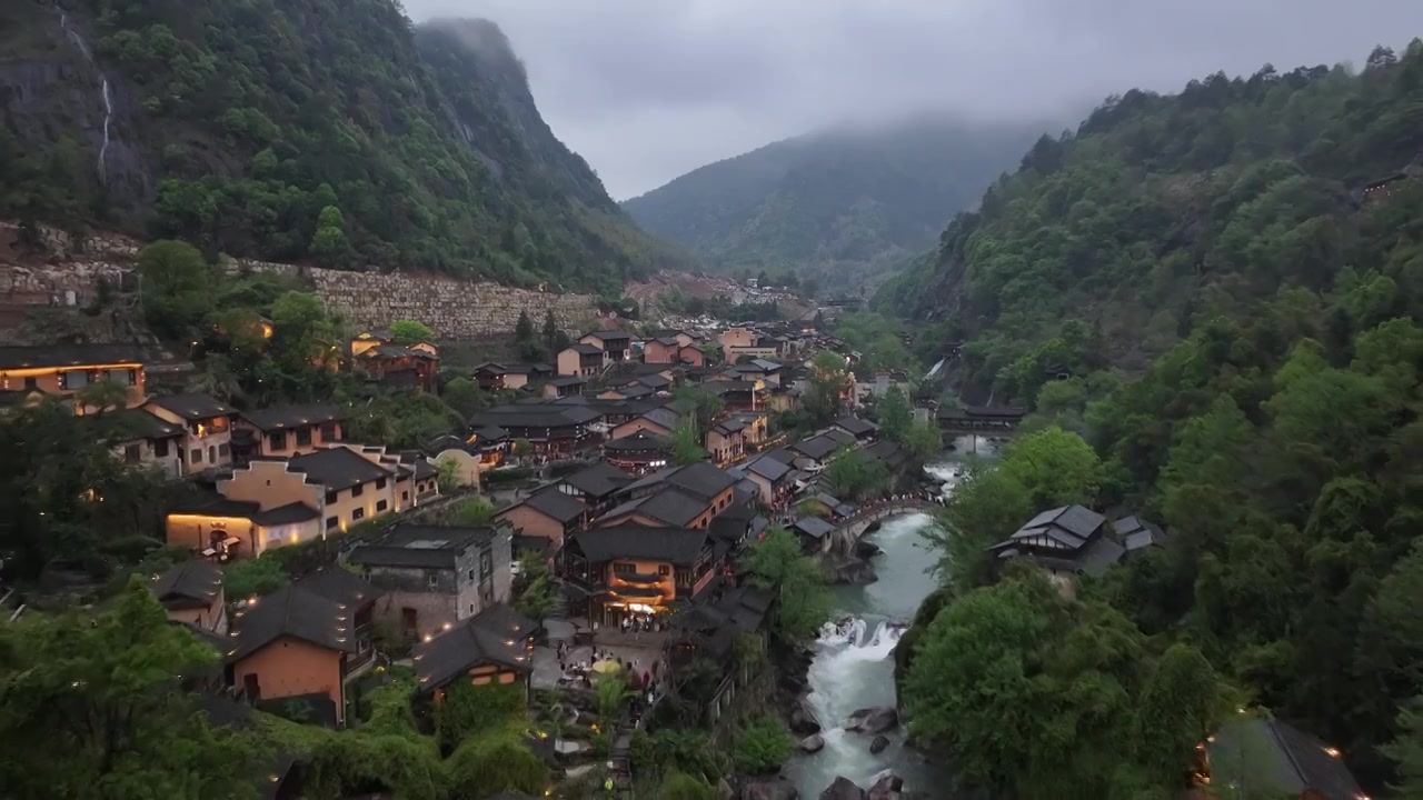 江西上饶望仙谷航拍风光视频素材