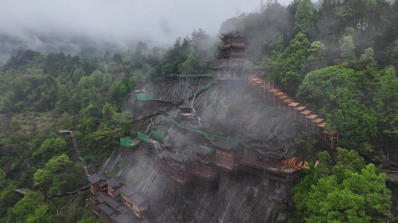 江西上饶望仙谷航拍风光视频素材