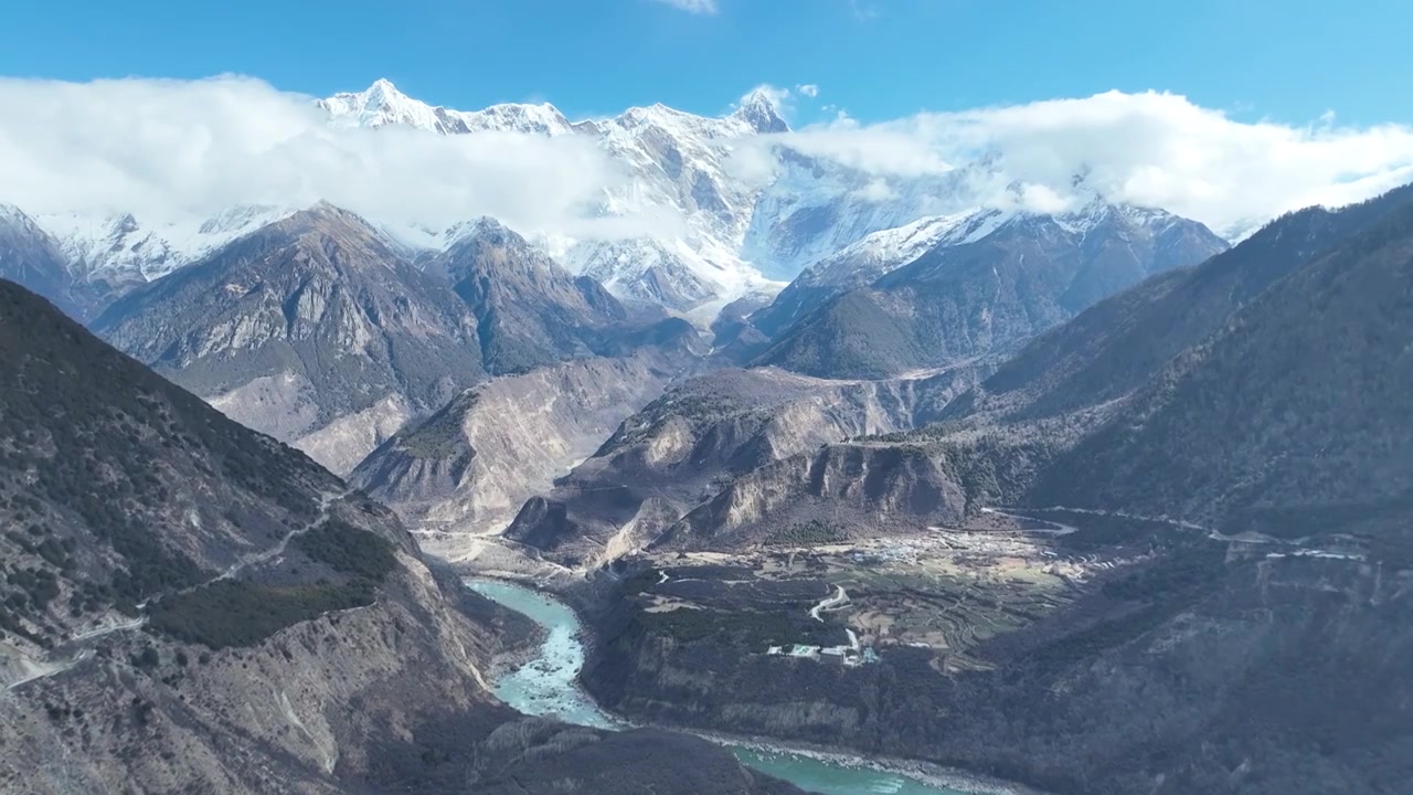 雅鲁藏布江大峡谷航拍视频素材